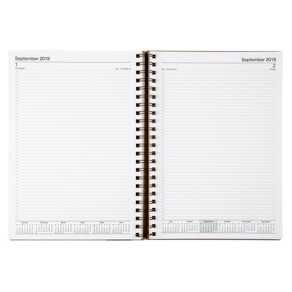 spiral bound diary 2025 day to page a4