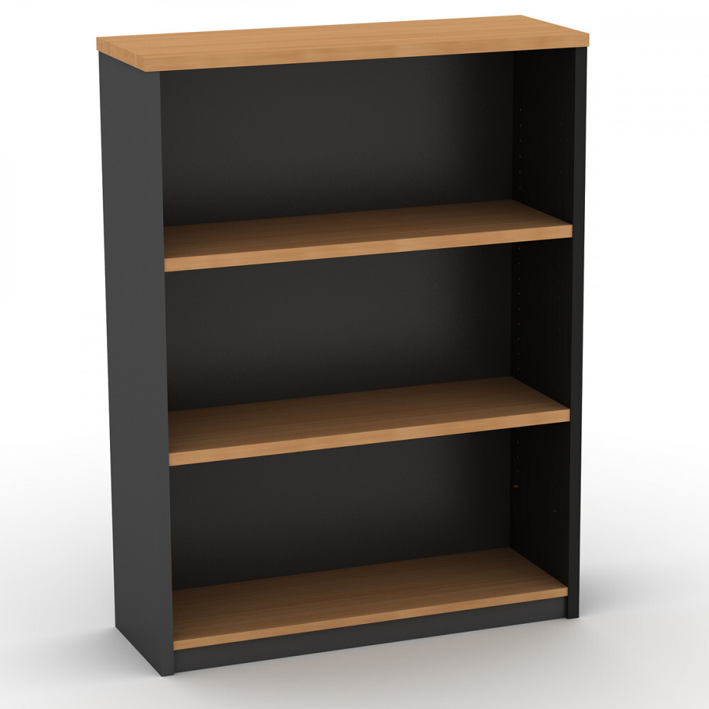 OM BOOKCASE W900 x D320 x H1200mm Beech Charcoal