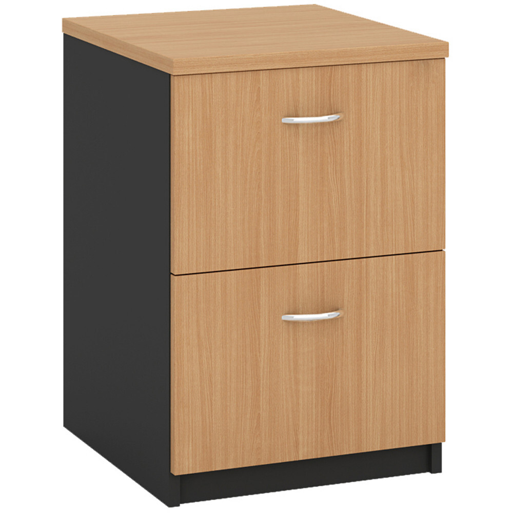 OM FILING 2 DRAWER W468 x D510 x H720mm Beech Charcoal