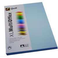 QUILL XL MULTIOFFICE 80GSM A4 Paper Powder Blue 100 Sheets Ream