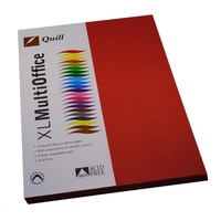 QUILL XL MULTIOFFICE 80GSM A4 Paper Red 100 Sheets Ream