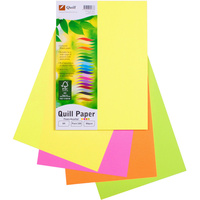 QUILL XL MULTIOFFICE 80GSM A4 Paper Assorted Fluoro 100 Sheets Ream