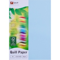 QUILL COLOUR COPY PAPER A4 80GSM Powder Blue 500 Sheets Ream
