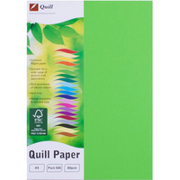 QUILL COLOUR COPY PAPER A4 80GSM Lime 500 Sheets Ream