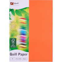 QUILL COLOUR COPY PAPER A4 80GSM Orange 500 Sheets Ream