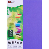 QUILL COLOUR COPY PAPER A4 80GSM Lilac 500 Sheets Ream