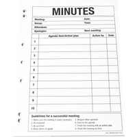 QUILL A4 PLANNER PADS Meeting Minutes 70GSM 50 Leafs