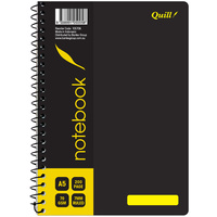 Quill Notebook 70GSM PP A5 Black 200 Pages