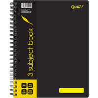 Quill Subject Book 3 70GSM PP A4 Black 300 Pages