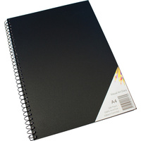 Quill Visual Art Diary 110GSM A4 Black 120 Pages