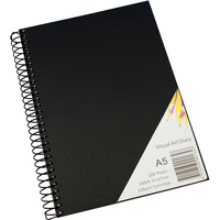 Quill Visual Art Diary PP 110GSM A5 Black 120 Pages
