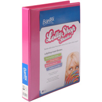 Bantex Lolly Shop Insert Binder PVC A4 2D Ring 25mm Musk Stick Pink