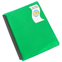 BANTEX Display Book Jewel A4 30 Refillable Pockets Green