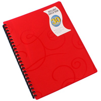 BANTEX Display Book Jewel A4 30 Refillable Pockets Red