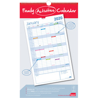 SASCO WALL CALENDAR Family Planning 410X250Mm White/Blue