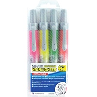 ARTLINE 63 CLIX HIGHLIGHTER Retractable Chisel Assorted Colours Pack of 4