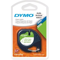 DYMO LETRATAG LABELLING TAPE Paper 12mmx4m Pearl White Pack of 2