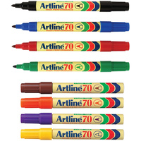 ARTLINE 70 PERMANENT MARKERS Bullet Assorted Colours Pack of 12