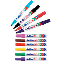 ARTLINE 90 PERMANENT MARKERS Chisel Assorted Colours Pack of 12