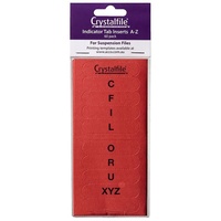CRYSTALFILE TAB INSERTS A-Z Red Pack of 60