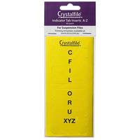 CRYSTALFILE TAB INSERTS A-Z Yellow Pack of 60