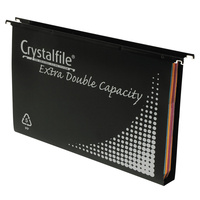 CRYSTALFILE SUSPENSION FILES PP Complete DBL Capacity Black Box of 10