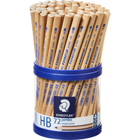 STAEDTLER NATURAL JUMBO PENCIL Triangular HB Cup of 72