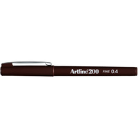 ARTLINE 200 FINELINER PENS 0.4mm Dark Brown Pack of 12