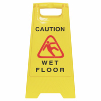 CLEANLINK SAFETY SIGN Wet Floor Yellow 32x31x65cm