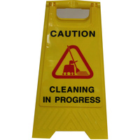 CLEANLINK SAFETY SIGN Cleaning In Progress Yellow 32x31x65cm