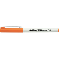 ARTLINE 210 FINELINER PENS 0.6mm Orange Pack of 12