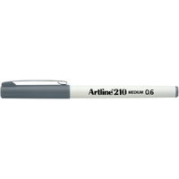 ARTLINE 210 FINELINER PENS 0.6mm Grey Pack of 12