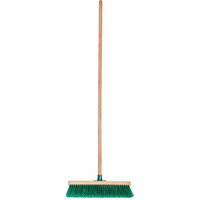 CLEANLINK OUTDOOR BROOM Hard Bristle with Wooden Handle