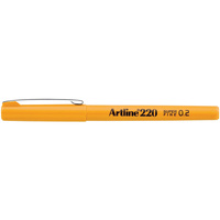 ARTLINE 220 FINELINER PENS 0.2mm Yellow Pack of 12