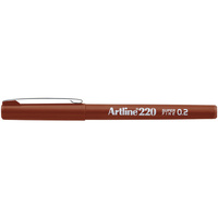 ARTLINE 220 FINELINER PENS 0.2mm Brown Pack of 12