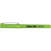 ARTLINE 220 FINELINER PENS 0.2mm Lime Green Pack of 12