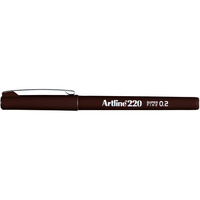 ARTLINE 220 FINELINER PENS 0.2mm Dark Brown Pack of 12