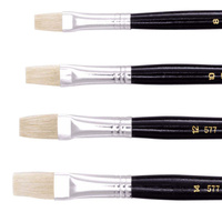 Jasart Hog Bristle Series 577 Flat Brush Size 12 Pack of 12