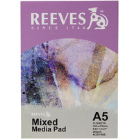 REEVES MIXED MEDIA PAD A5 200GSM 15 Sheets