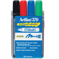 ARTLINE 370 FLIPCHART MARKERS Bullet Assorted Colours Pack of 4