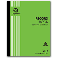OLYMPIC CARBONLESS BOOK 707 Triplicate 250mm x 200mm Record 50 Leaf