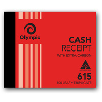 OLYMPIC CARBON BOOK 615 Triplicate 100mm x 125mm Cash Receipt 100 Leaf