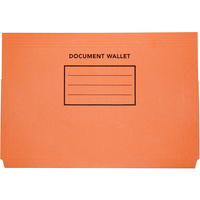 CUMBERLAND DOCUMENT WALLET Foolscap Manilla Orange Pack of 50