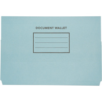 CUMBERLAND DOCUMENT WALLET Foolscap Manilla Blue Pack of 50