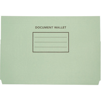 CUMBERLAND DOCUMENT WALLET Foolscap Manilla Green Pack of 50