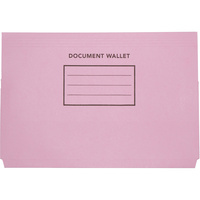 CUMBERLAND DOCUMENT WALLET Foolscap Manilla Pink Pack of 50