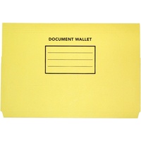 CUMBERLAND DOCUMENT WALLET Foolscap Manilla Yellow Pack of 50