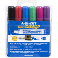 ARTLINE 577 WHITEBOARD MARKERS Bullet Assorted Colours Pack of 6