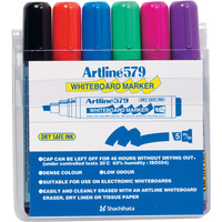 ARTLINE 579 WHITEBOARD MARKERS Chisel Assorted Colours Pack of 6
