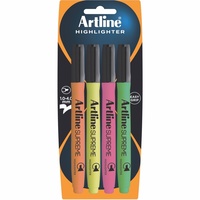 ARTLINE SUPREME HIGHLIGHTERS Assorted Colours Pack of 4